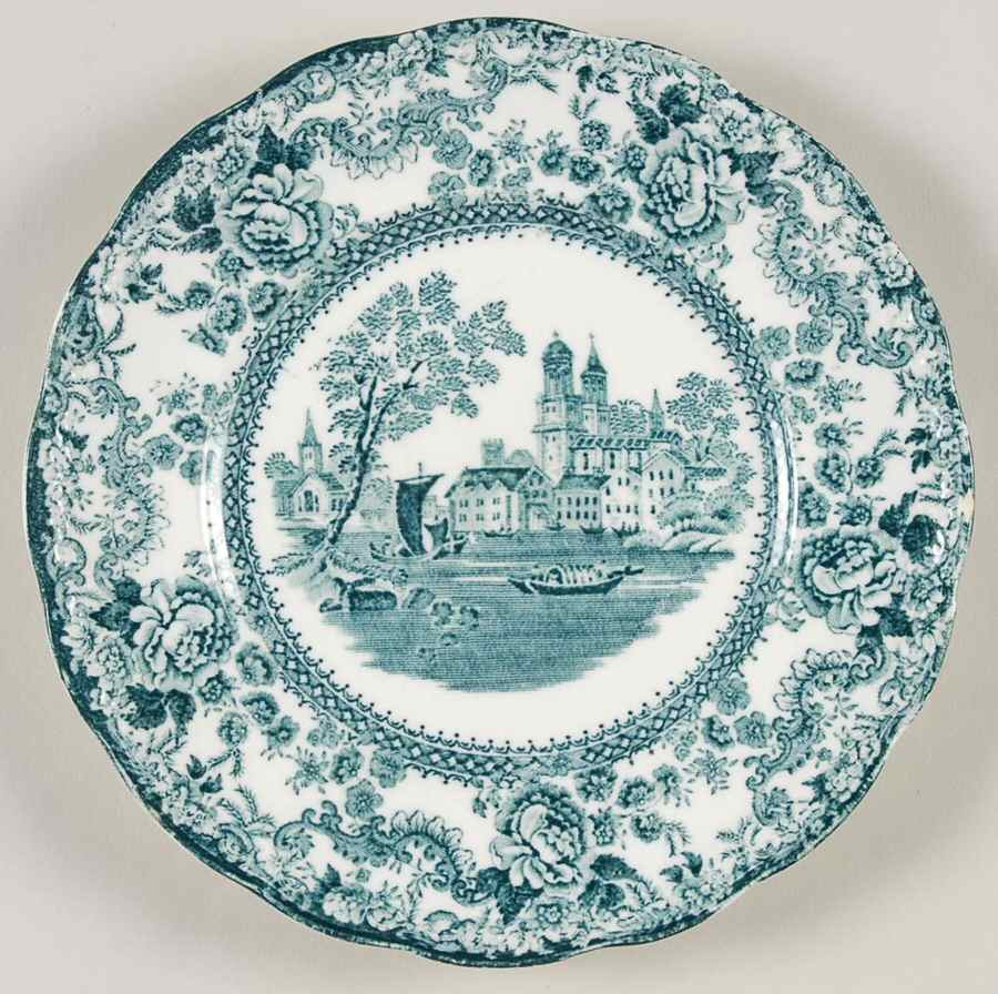 Togo Teal Green (No Trim) Bread & Butter Plate by F Winkle-1