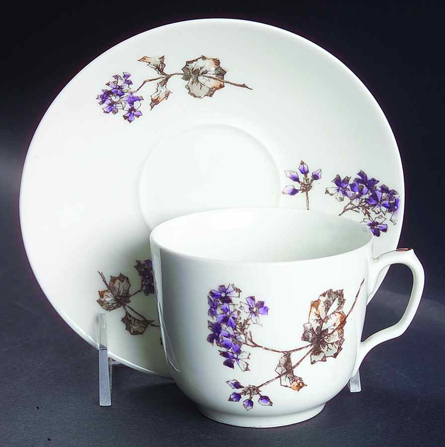 Schleiger 1306b Flat Cup & Saucer Set by Charles Field Haviland-1