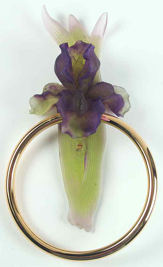 Iris Glass & Metal Towel Holder by Daum-1