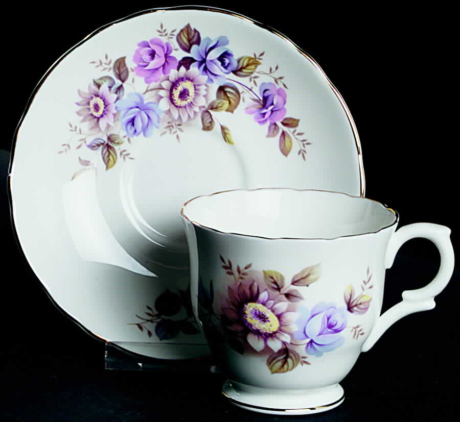 CRS43 Footed Cup & Saucer Set by Crown Staffordshire-1