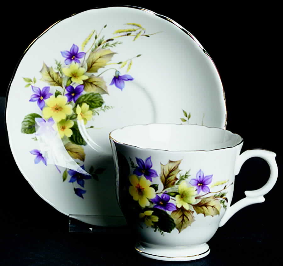 CRS45 Footed Cup & Saucer Set by Crown Staffordshire-1