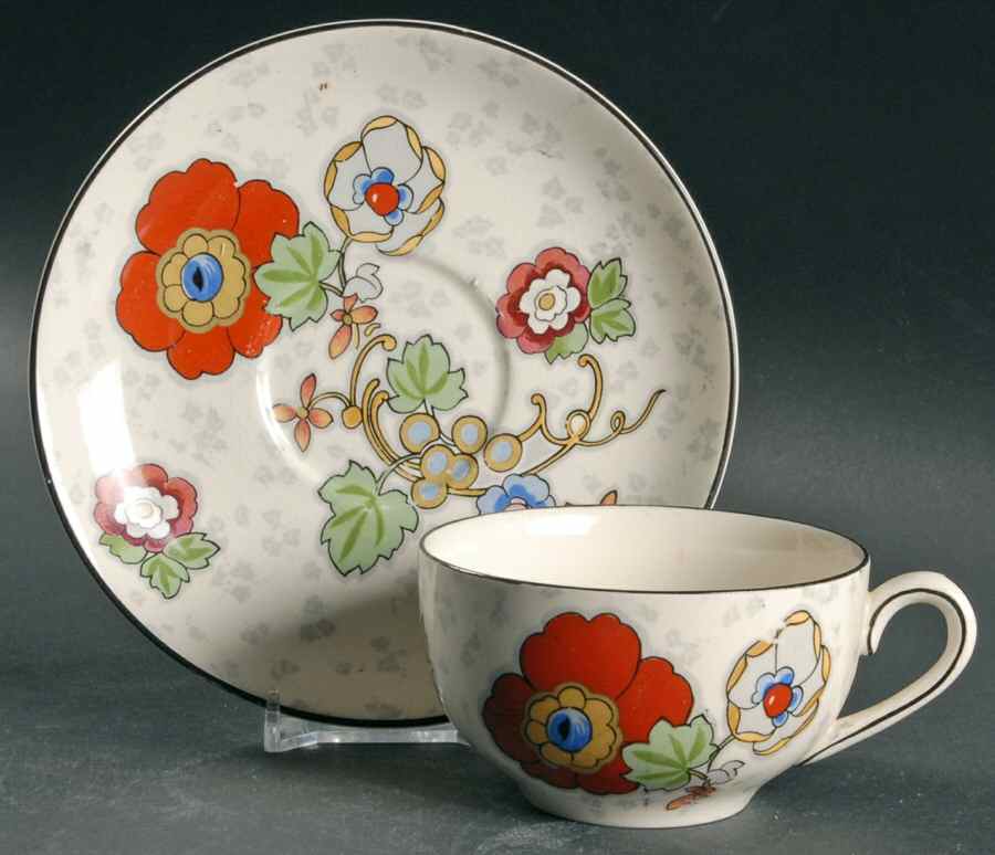 Beaumont Flat Cup & Saucer Set by Crown Ducal-1
