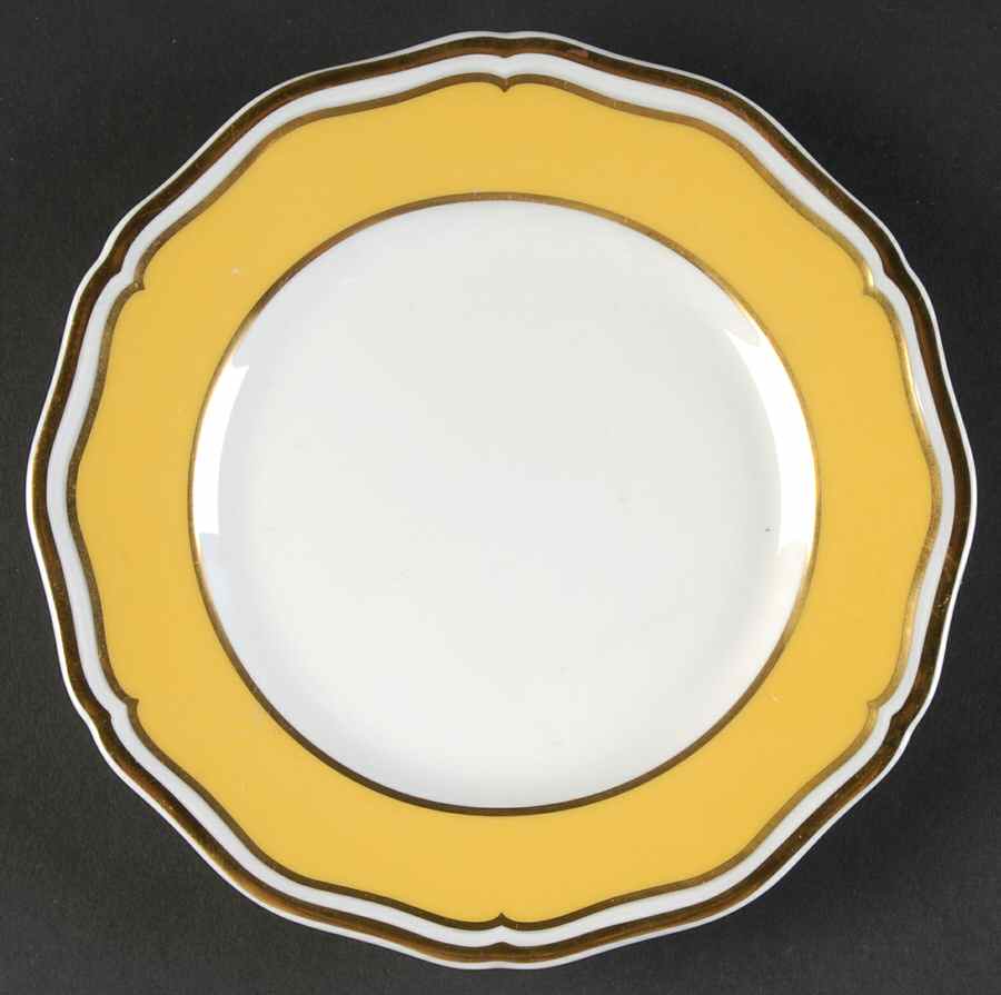 Polka Yellow Bread & Butter Plate by Ceralene-1