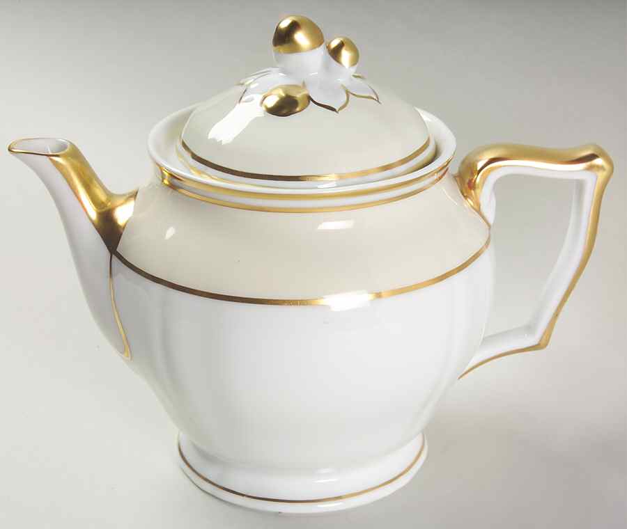 Polka Ivory Teapot & Lid by Ceralene-1