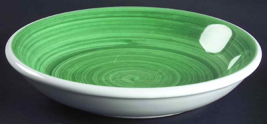 Solids Brush Green 8" Soup/Pasta Bowl by Caleca-1