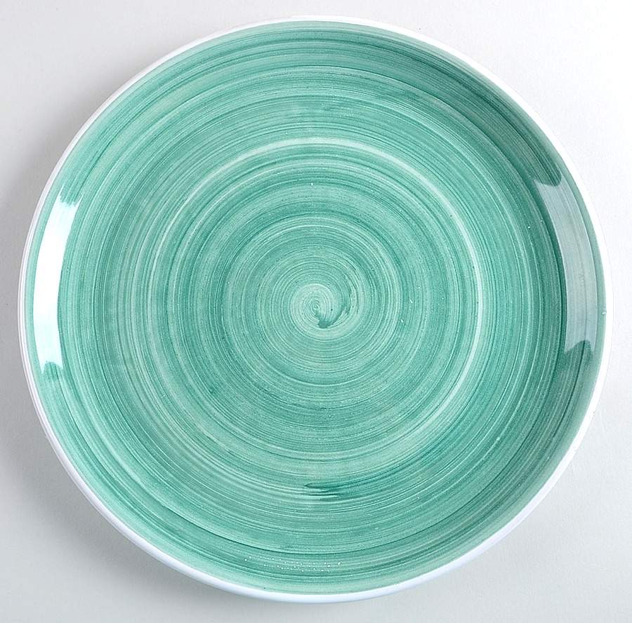 Solids Brush Green Dinner Plate by Caleca-1