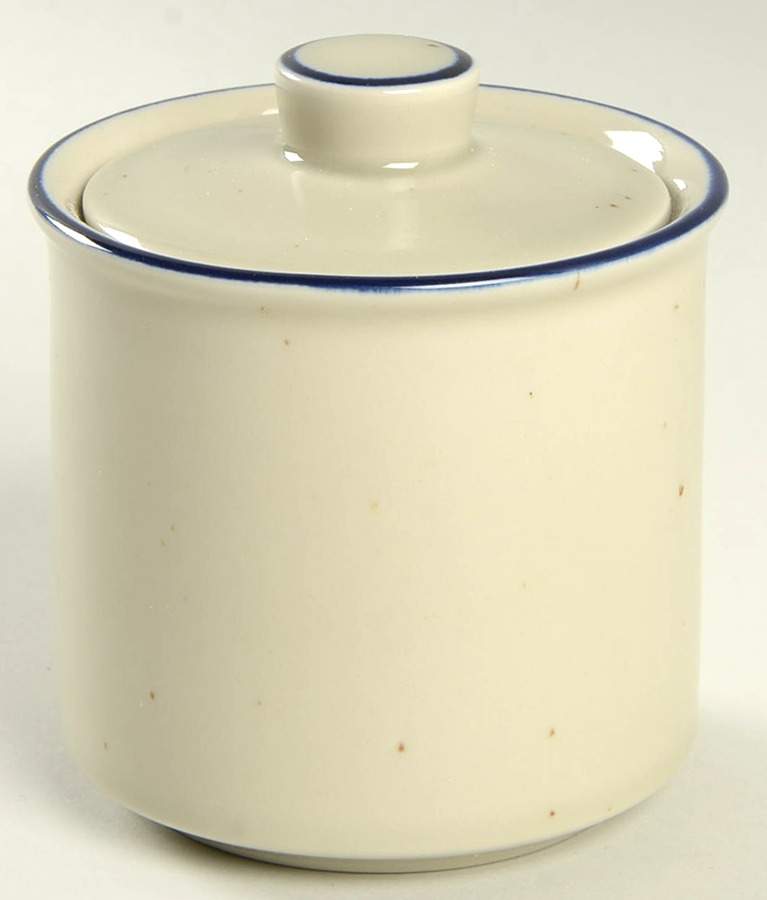 Krista Blue Sugar Bowl & Lid by Country Casual-1