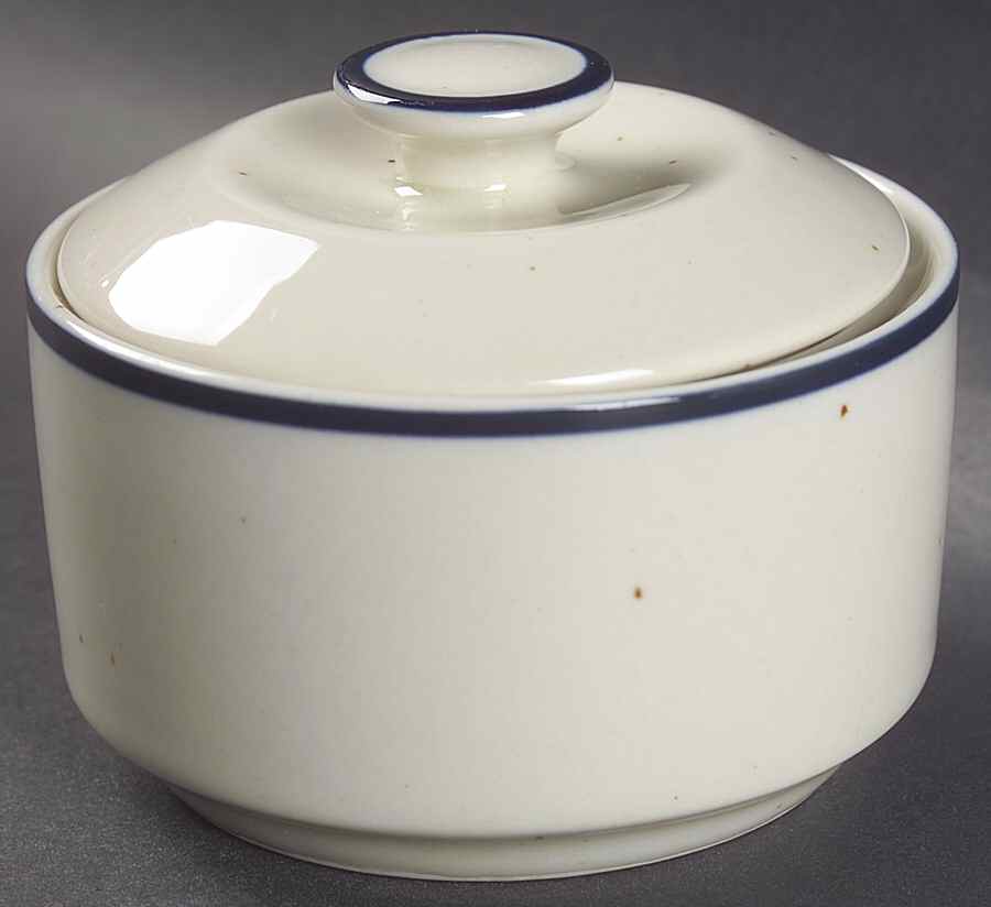 Krista Blue Sugar Bowl & Lid by Country Casual-1