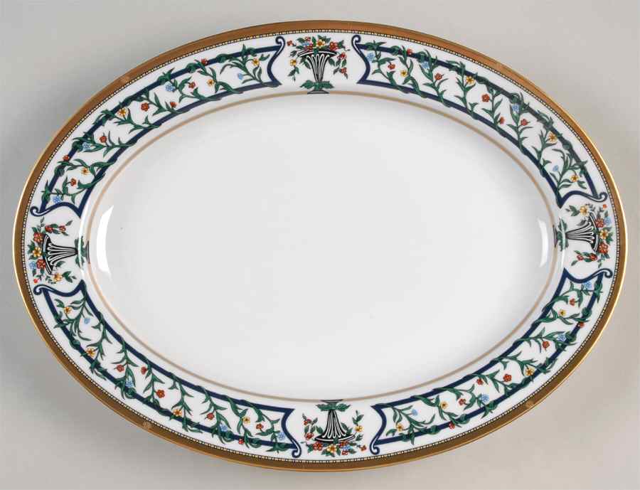 Florissant 14" Oval Serving Platter by Christian Dior-1
