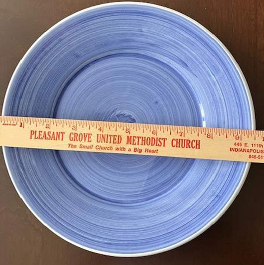 Solids Brush Blue Luncheon Plate by Caleca-1