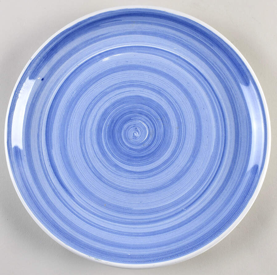 Solids Brush Blue Dinner Plate by Caleca-1