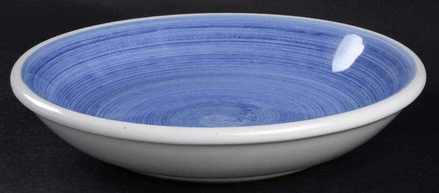 Solids Brush Blue 8" Soup/Pasta Bowl by Caleca-1
