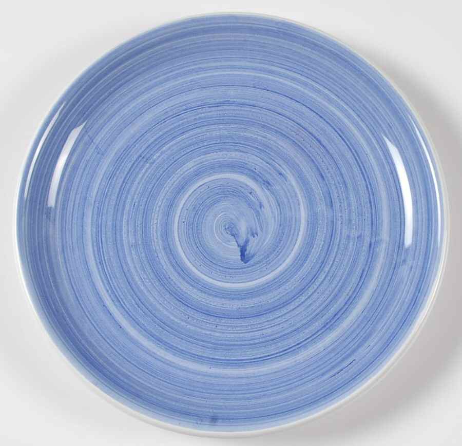 Solids Brush Blue Salad Plate by Caleca-1