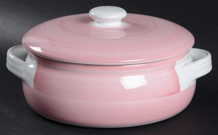 Solids Brush Pink 2 Qt Round Covered Casserole by Caleca-1
