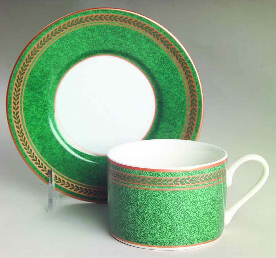 Anniston Green Flat Cup & Saucer Set by Coventry (PTS)-1
