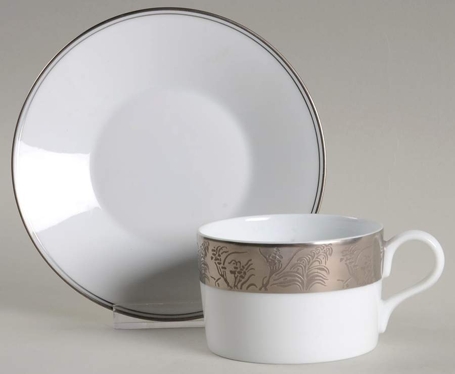 Khazard Platine Flat Cup & Saucer Set by Jean Louis Coquet-1