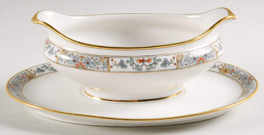 Schleiger 1356 Gravy Boat with Attached Underplate by Charles Field Haviland-1