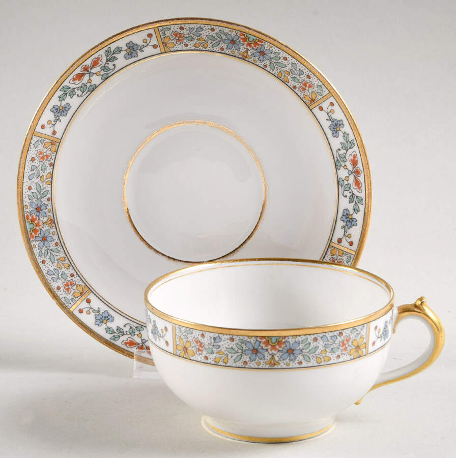 Schleiger 1356 Flat Cup & Saucer Set by Charles Field Haviland-1