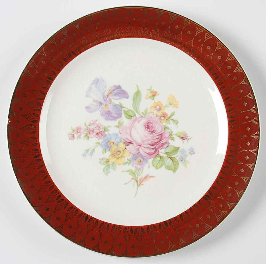 Royal Rajah Maroon Bread & Butter Plate by Cronin-1