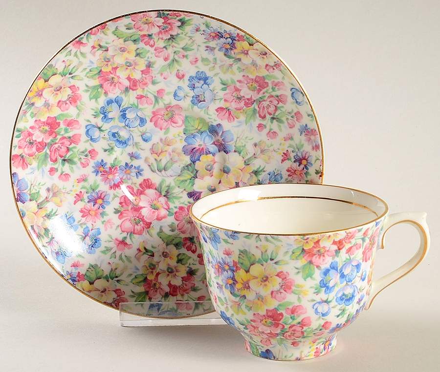 6366 Flat Cup & Saucer Set by Colclough-1