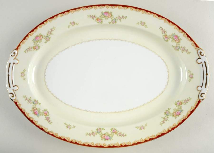 CHE7 15" Oval Serving Platter by Cherry China (Japan)-1