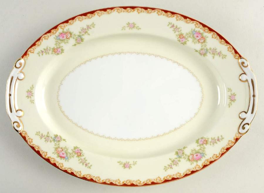 CHE7 12" Oval Serving Platter by Cherry China (Japan)-1