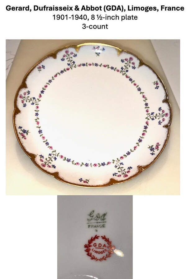 CHF368 (Brushed Gold Trim) Luncheon Plate by Charles Field Haviland-1