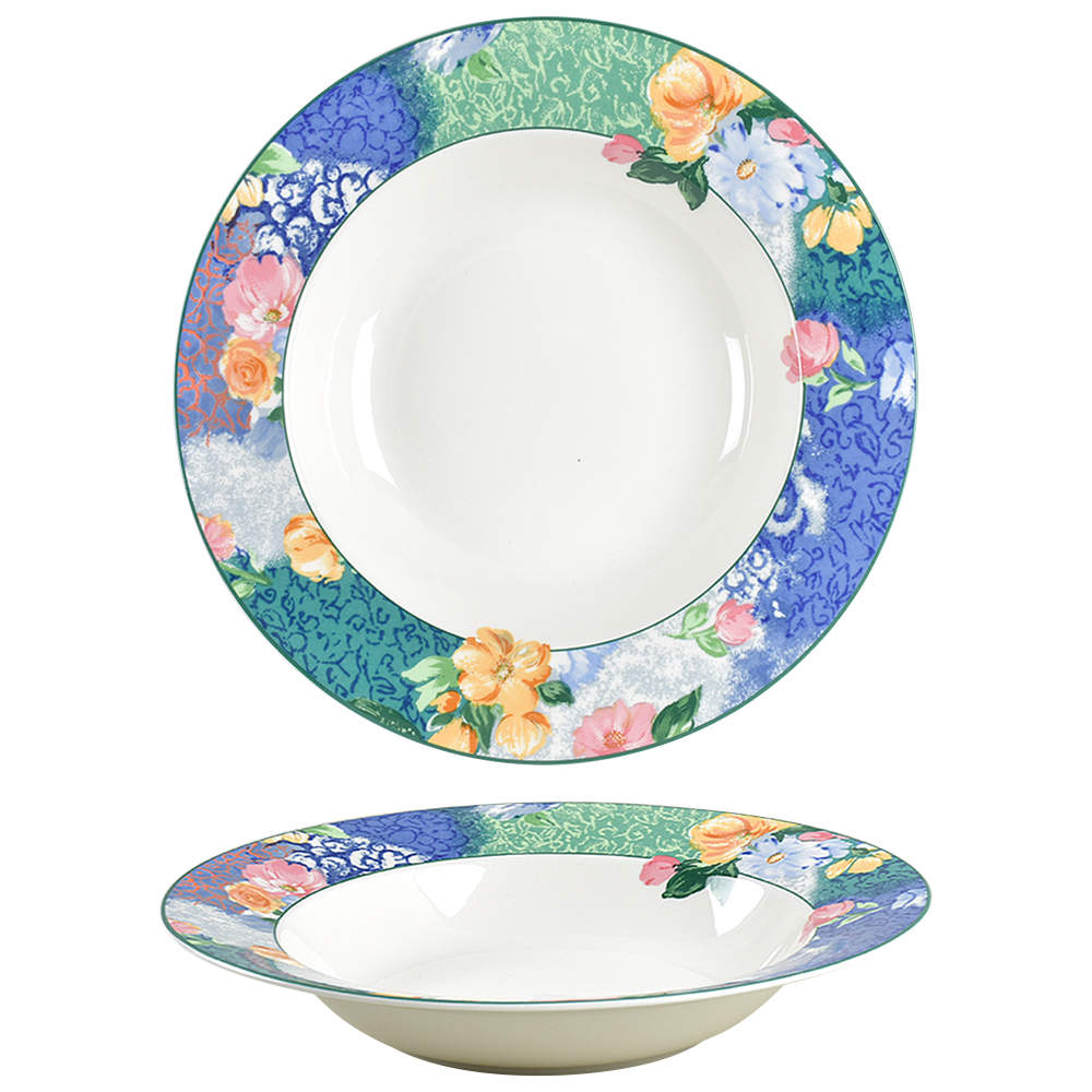French Brocade Large Rim Soup Bowl by Christopher Stuart-1
