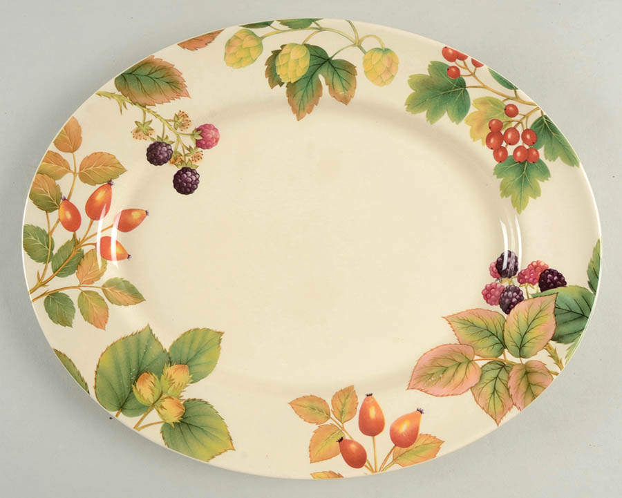 Country Fruits 13" Oval Serving Platter by Cloverleaf (England)-1