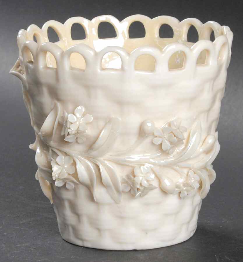 Vases 3'' Pierced Flowered Spill Vase by Belleek Pottery (Ireland)-1