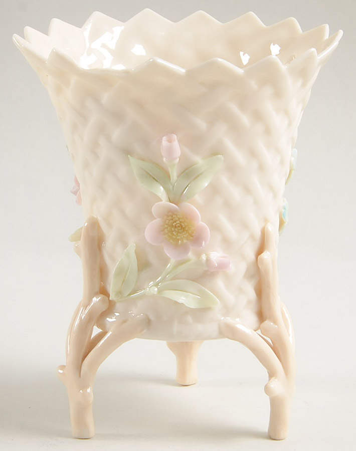 Vases 5'' Flowered Spill Vase by Belleek Pottery (Ireland)-1