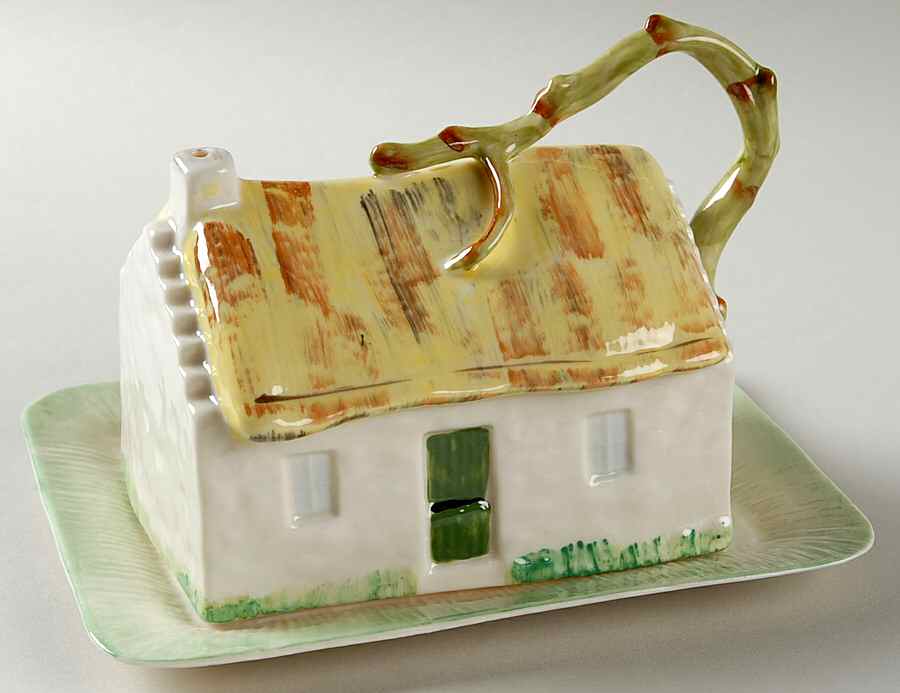 Cottage Cheese Dishes Figural Cheese Dish & Lid by Belleek Pottery (Ireland)-1