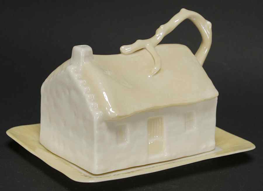 Cottage Cheese Dishes Figural Cheese Dish & Lid by Belleek Pottery (Ireland)-1