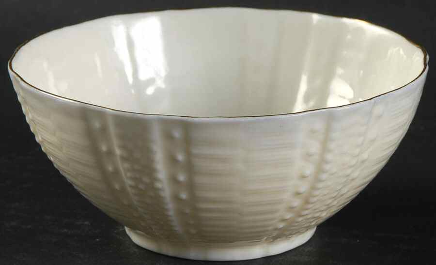 Echinus White Open Sugar Bowl by Belleek Pottery (Ireland)-1