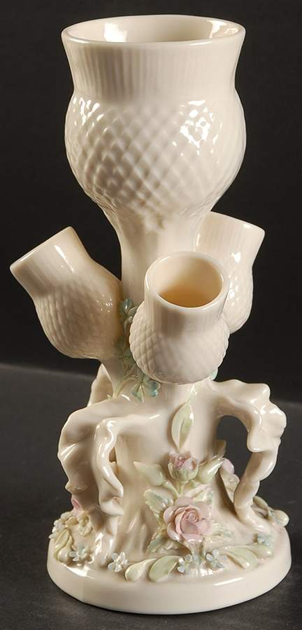 Vases Flowered Thistle Vase by Belleek Pottery (Ireland)-1