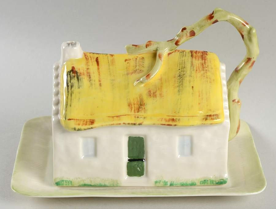 Cottage Cheese Dishes Figural Cheese Dish & Lid by Belleek Pottery (Ireland)-1