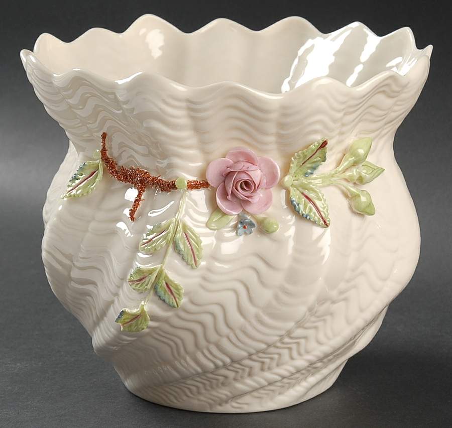 Flower Pot 6" Carlingford Cachepot by Belleek Pottery (Ireland)-1