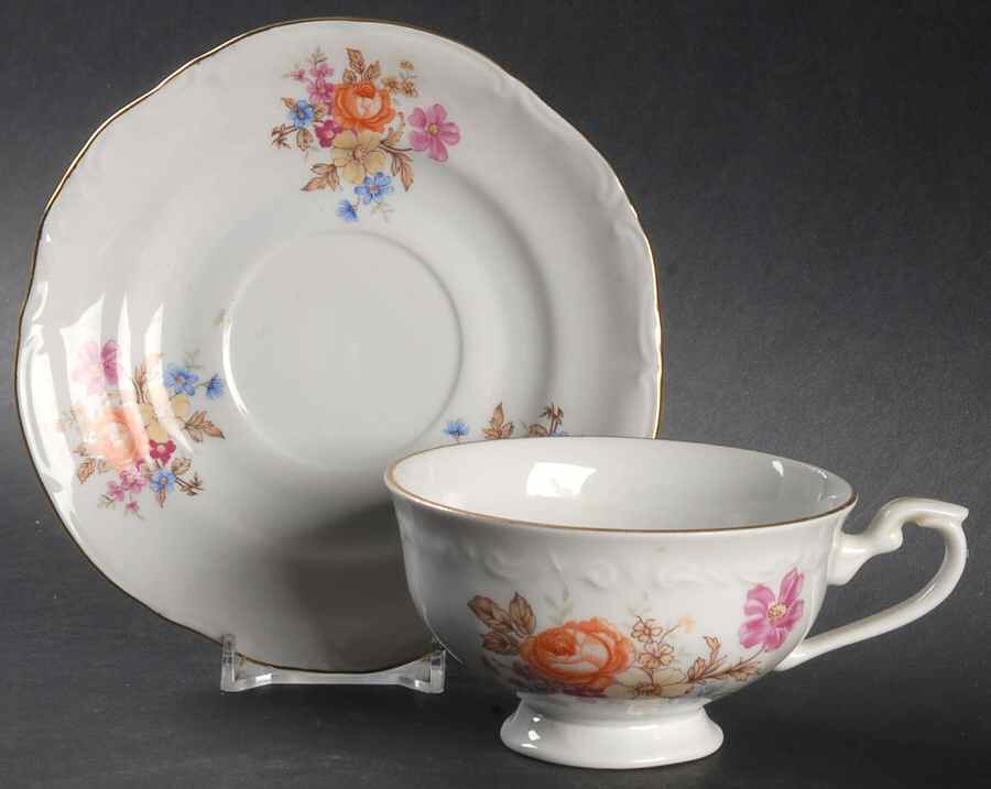 CHZ11 Footed Cup & Saucer Set by Chodziez-Poland-1