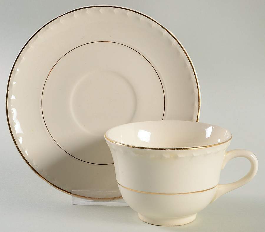 CRO121 Flat Cup & Saucer Set by Crooksville-1
