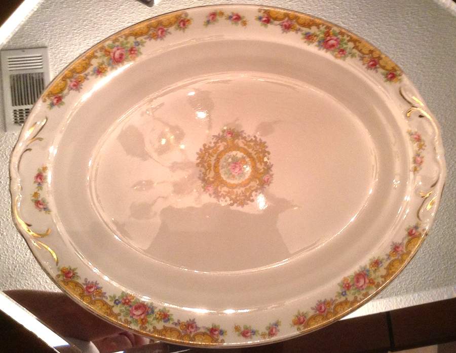 CRP45 13" Oval Serving Platter by Crown Potteries-1