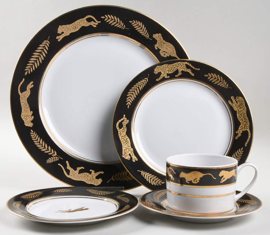 Jaguar Gold 5 Piece Place Setting by Lynn Chase-1