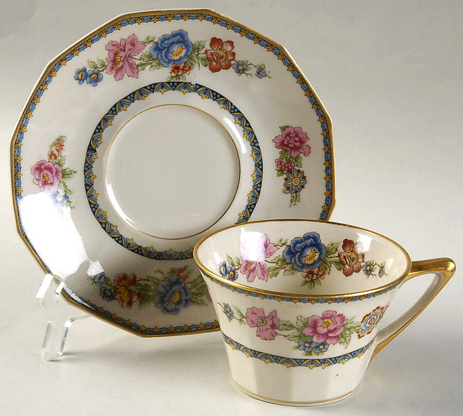 CHF380 Flat Cup & Saucer Set by Charles Field Haviland-1