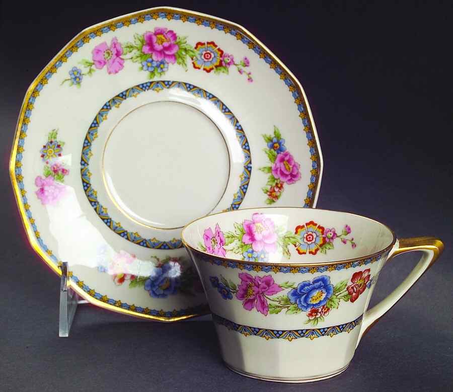 CHF380 Flat Cup & Saucer Set by Charles Field Haviland-1