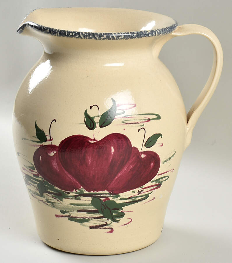 Burgandy Apple 96 Oz Pitcher by Casey Pottery-1