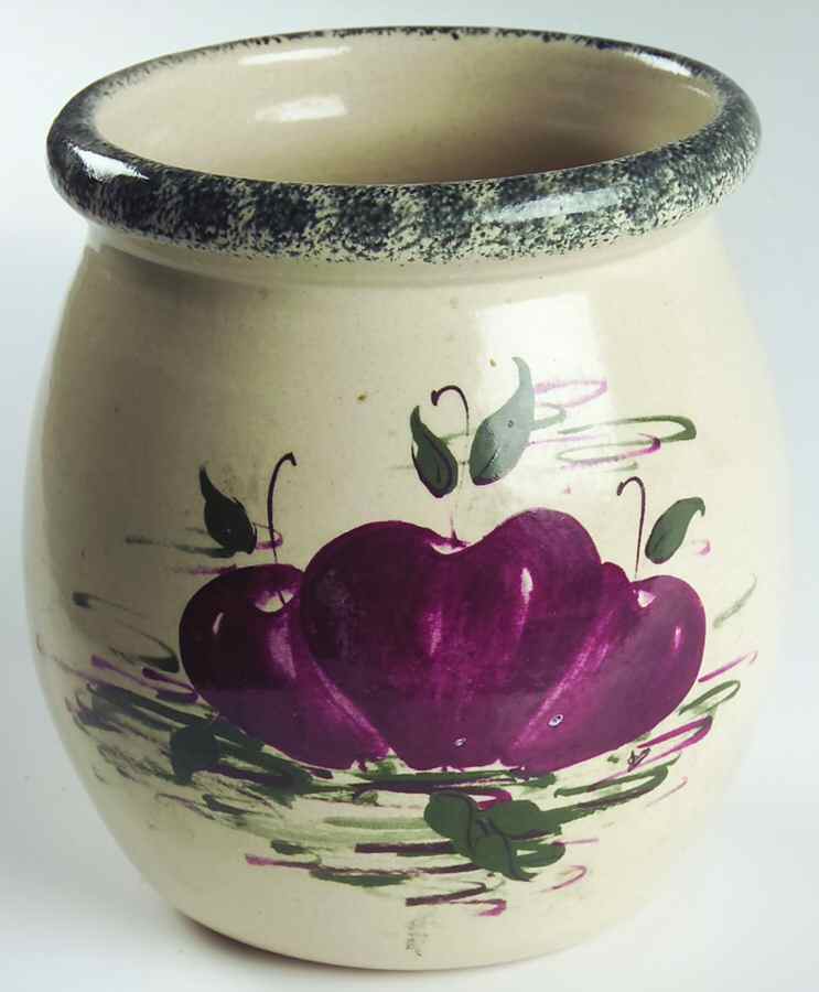 Burgandy Apple Utensil Holder by Casey Pottery-1