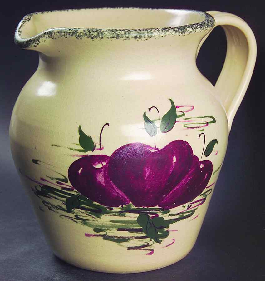 Burgandy Apple 32 Oz Pitcher by Casey Pottery-1