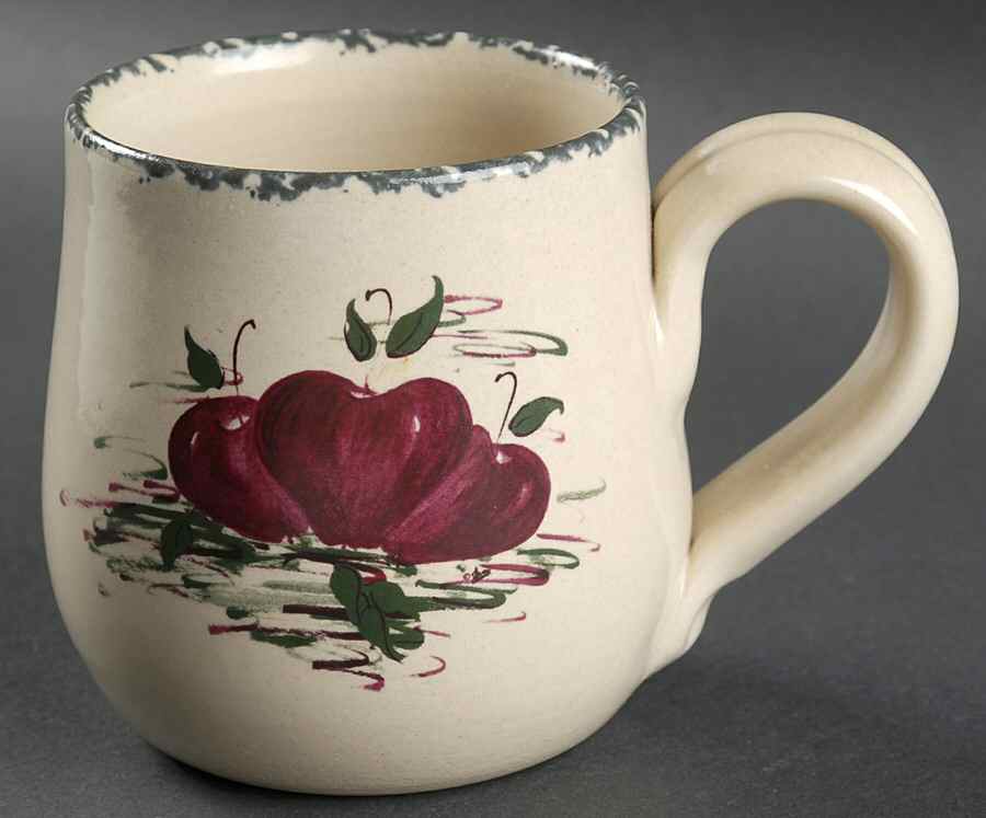 Burgandy Apple Mug by Casey Pottery-1