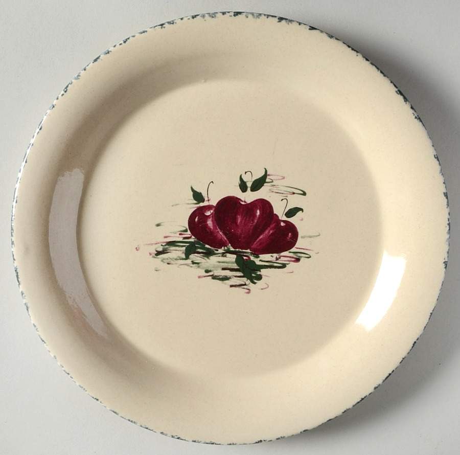 Burgandy Apple Salad Plate by Casey Pottery-1