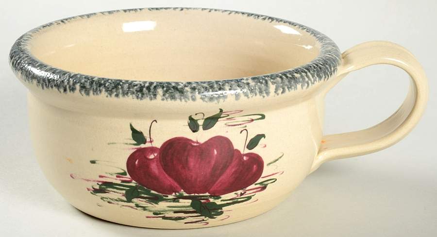 Burgandy Apple Soup Mug by Casey Pottery-1