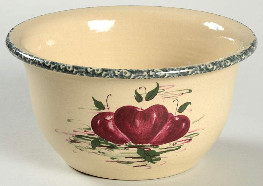 Burgandy Apple Soup/Cereal Bowl by Casey Pottery-1